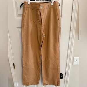Forever 21 Camel Faux Leather Trousers